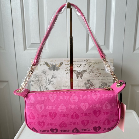NWT Juicy Couture Girls Just Want to Have Fun Juicy Pink Shoulder Bag - Picture 3 of 11